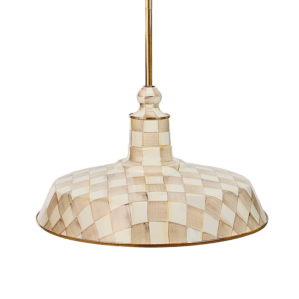 MACKENZIE-CHILDS Mackenzie-chilllds Mocha Check 18" Barn Pendant