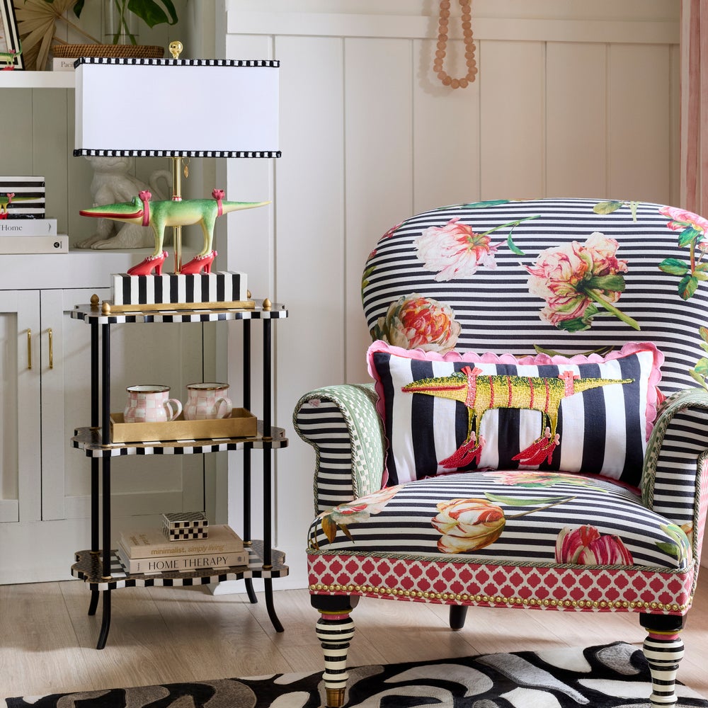 Black & White Check and Stripe 3 Tier Table - Image 5