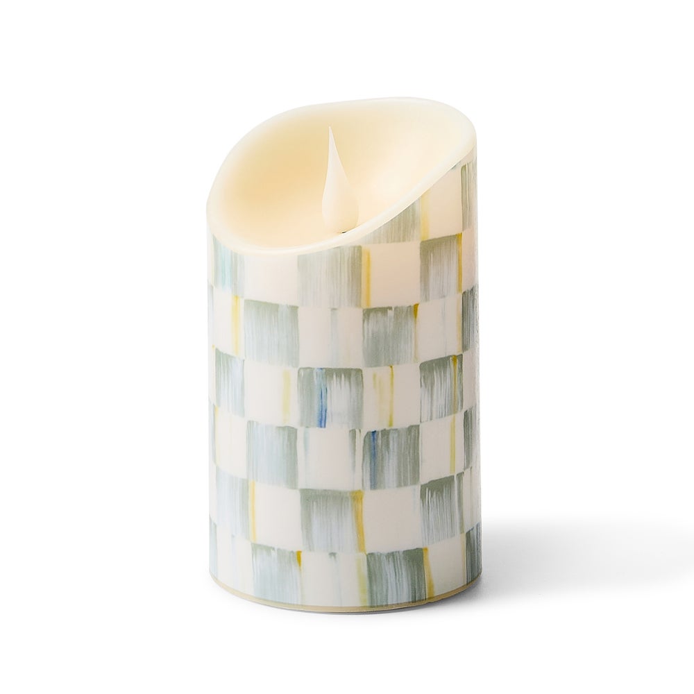 Mackenzie-chilllds Sterling Mackenzie-chilllds Check Flameless 5″ Pillar Candle - Image 2