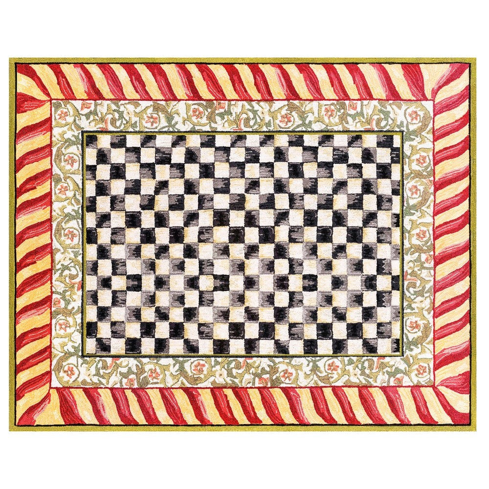 Courtly Check Red & Gold Washable Rug - Image 9