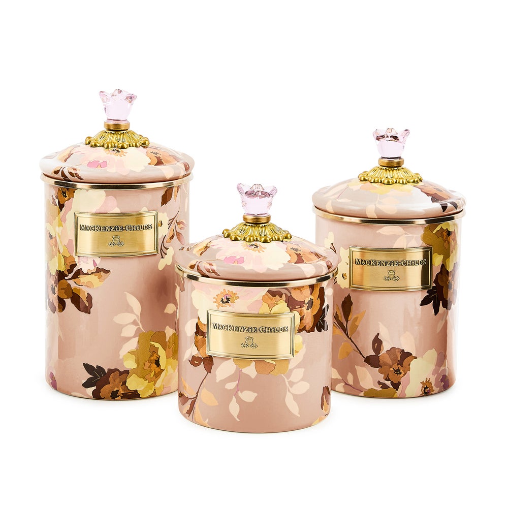 Mackenzie-chilllds Wild Rose Mauve Canisters - Image 7