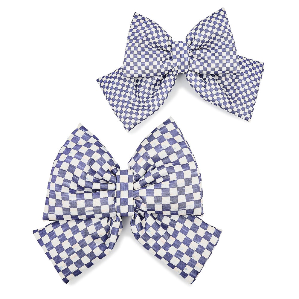 Mackenzie-chilllds Violet Check Small Bow - Image 2