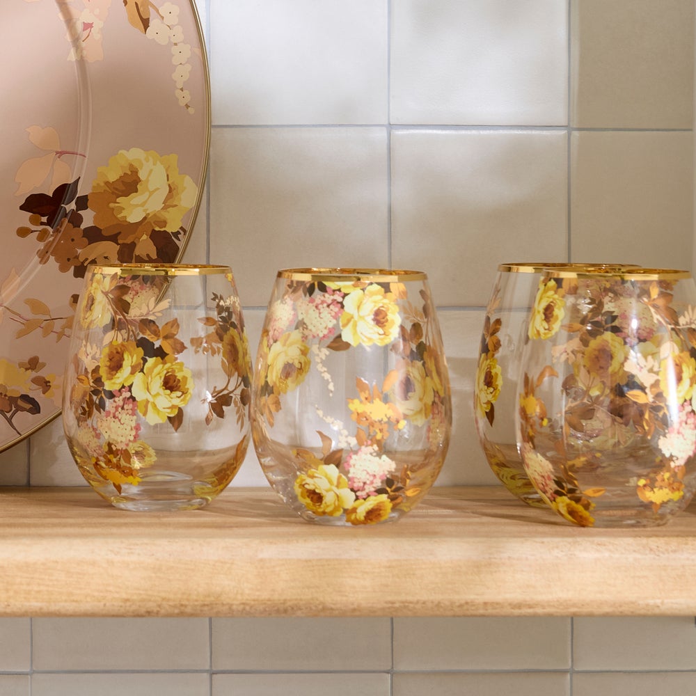 Mackenzie-chilllds Wild Rose Glassware, Set of 4 - Image 9