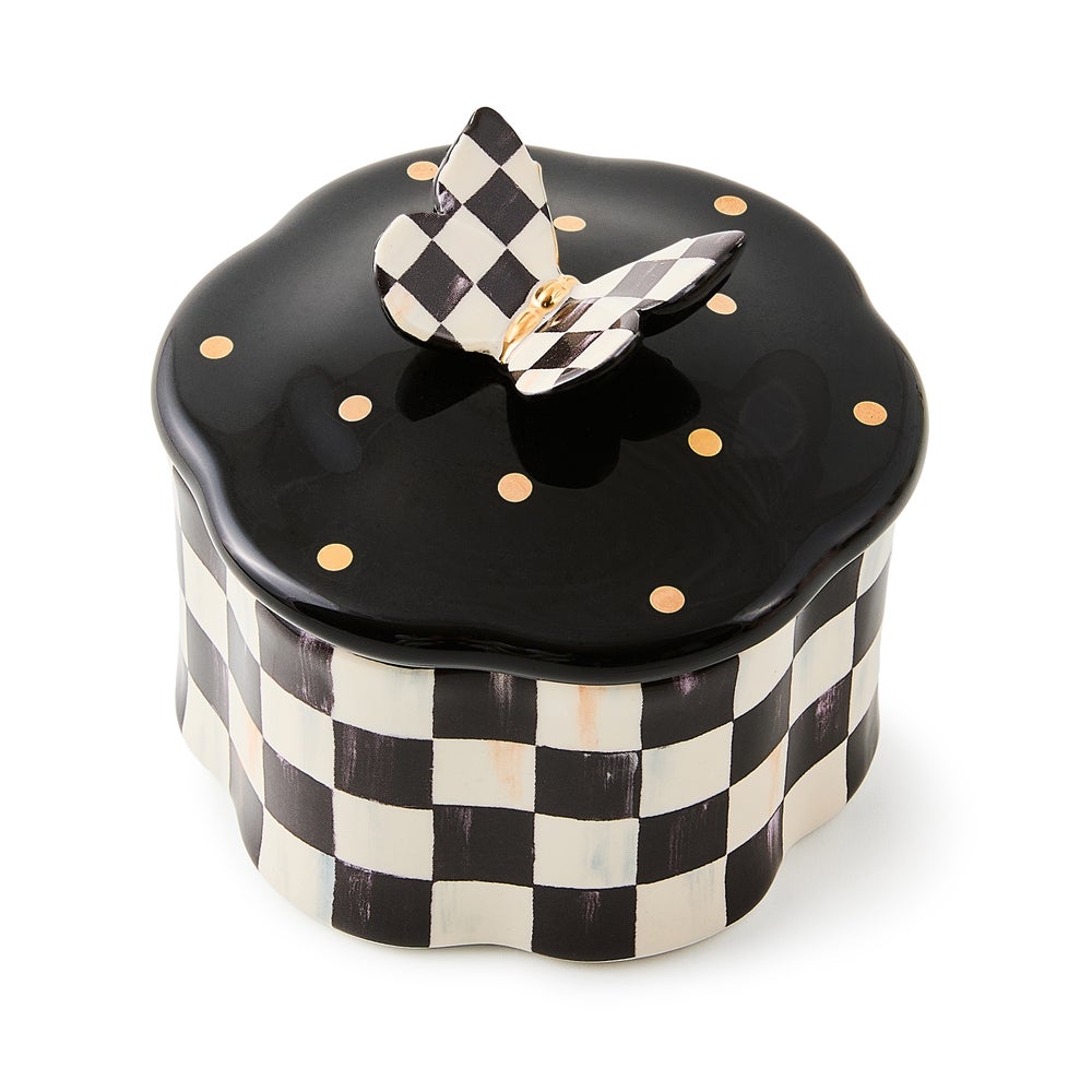 Courtly Check Butterfly Trinket Box