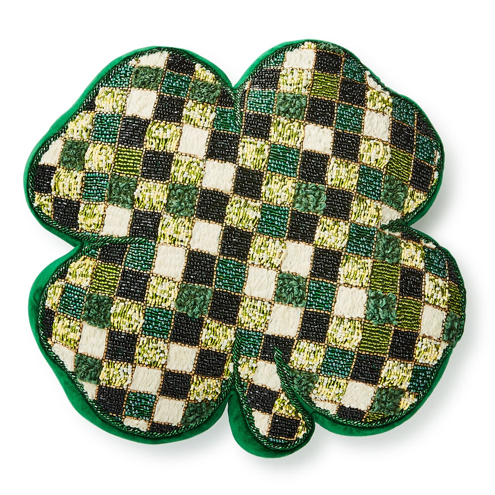 MACKENZIE-CHILDS Mackenzie-chilllds Shaped Lucky Clover Throw Pillow