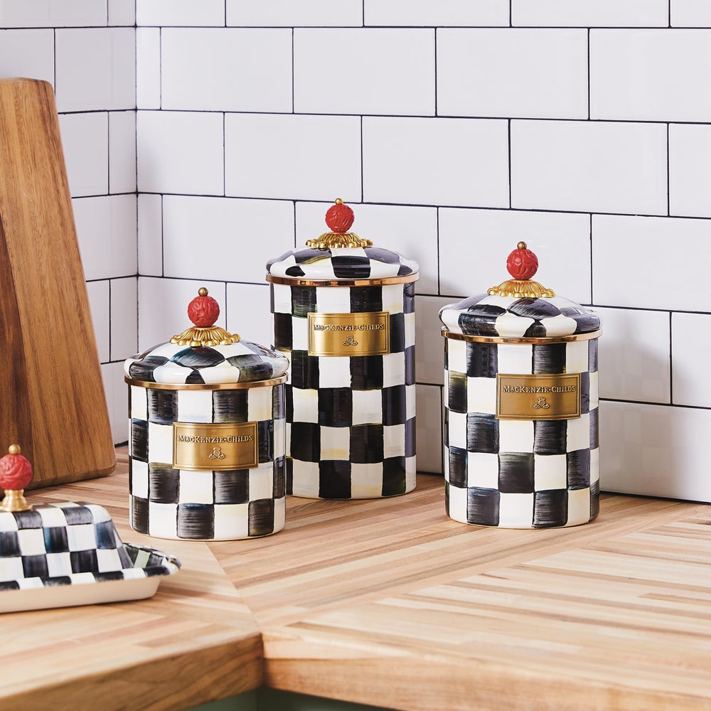 Courtly Check Enamel Canisters - Image 10