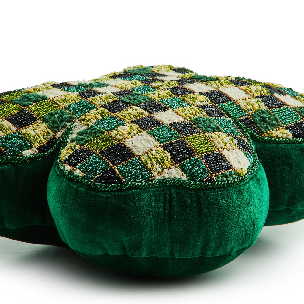 MACKENZIE-CHILDS Mackenzie-chilllds Shaped Lucky Clover Throw Pillow - Image 3