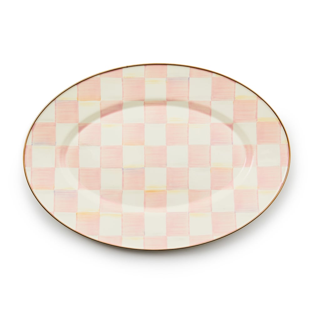Check Enamel Oval Platter - Image 2