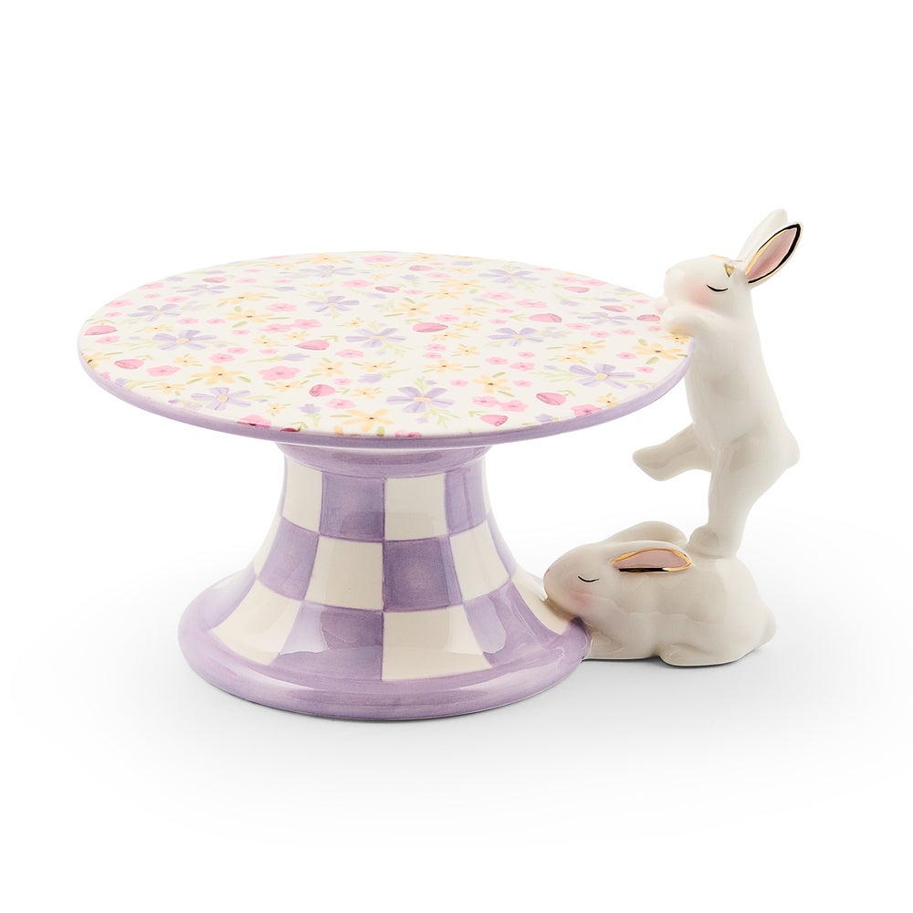 MACKENZIE-CHILDS Mackenzie-chilllds Posie Patch Ceramic Pedestal Platter - Image 3