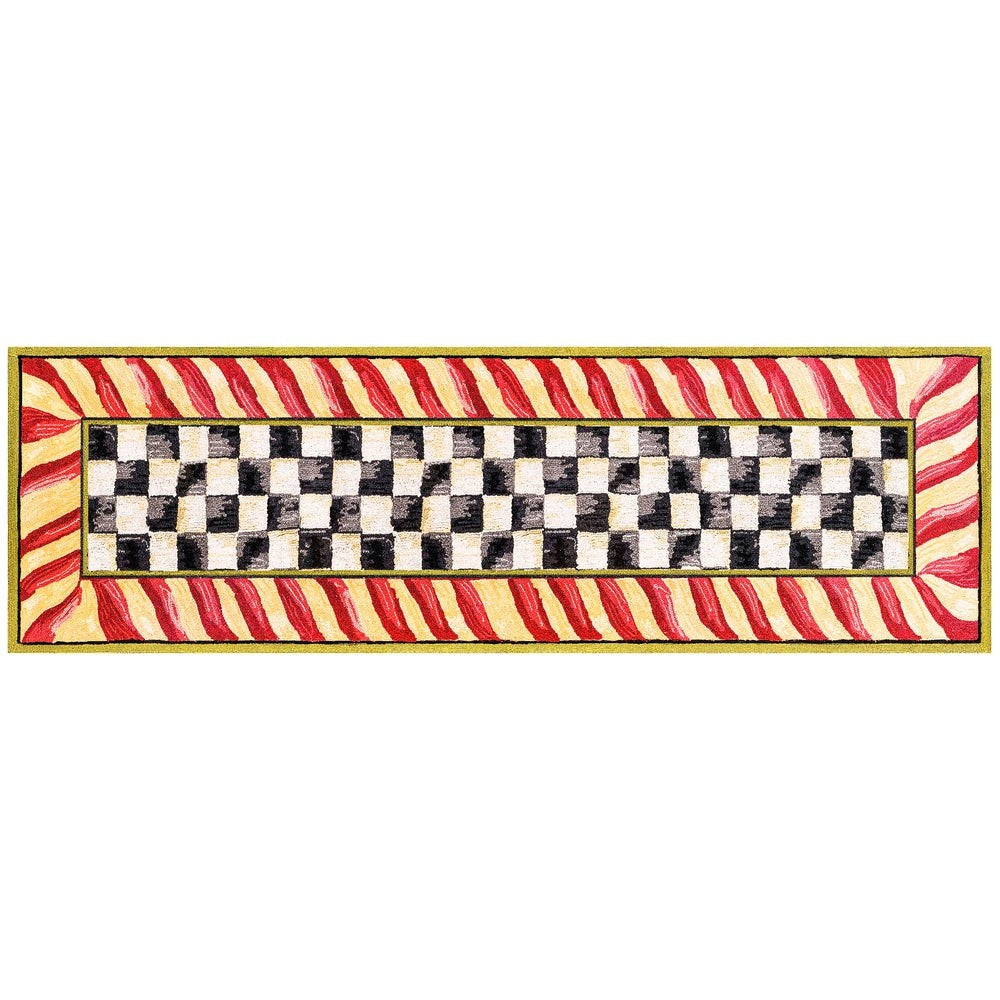 Courtly Check Red & Gold Washable Rug - Image 5