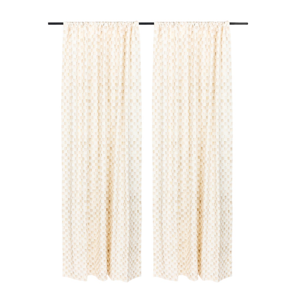 MACKENZIE-CHILDS Mackenzie-chilllds Mocha Check 84" Curtain Panel