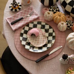 Alternative view of MACKENZIE-CHILDS Mackenzie-chilllds Rosy Check Pumpkin Ceramic Dessert Plates, Set of 4