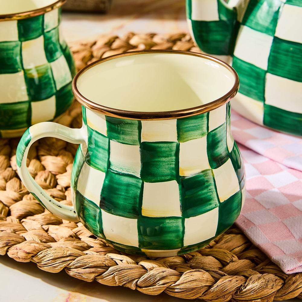 Check Enamel Mug - Image 3