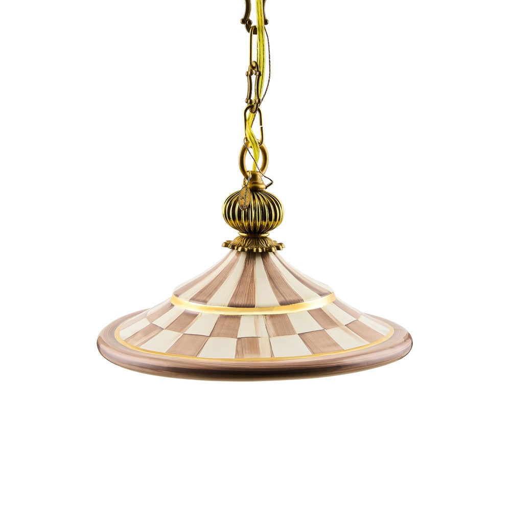 Check Flared Ceramic Pendant Lamp - Image 4