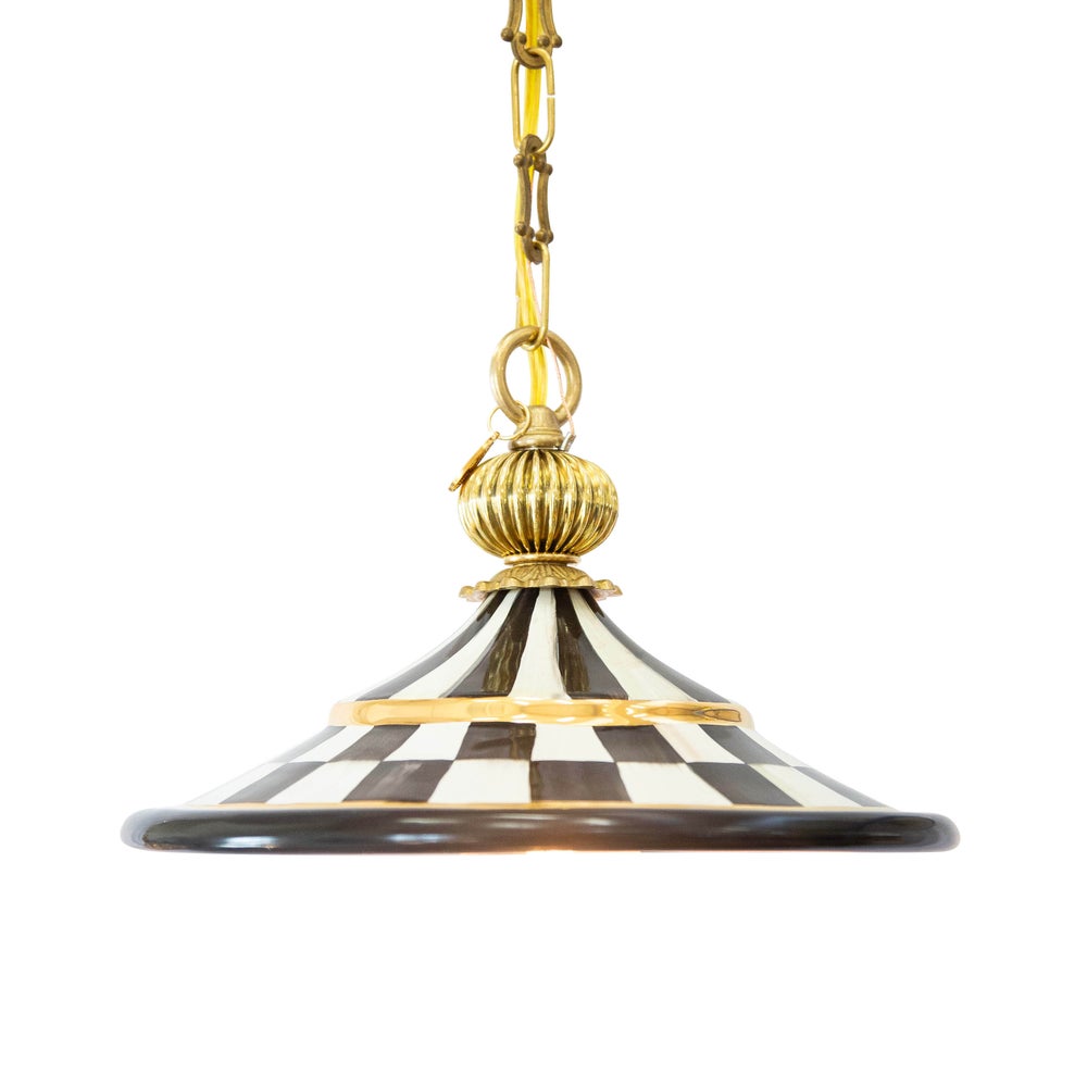 Check Flared Ceramic Pendant Lamp - Image 3