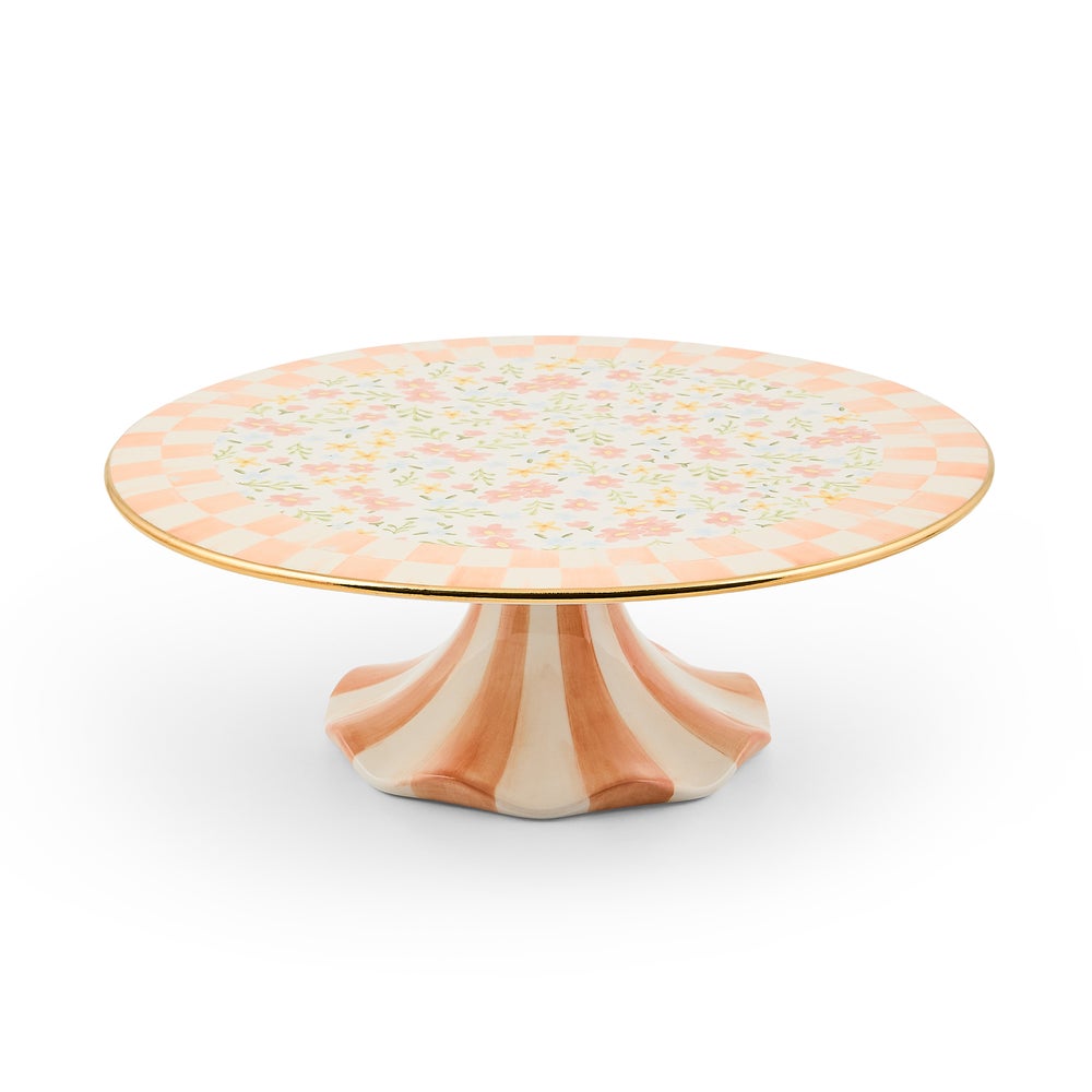 MACKENZIE-CHILDS Mackenzie-chilllds Posie Patch Ceramic Pedestal Platter - Image 2