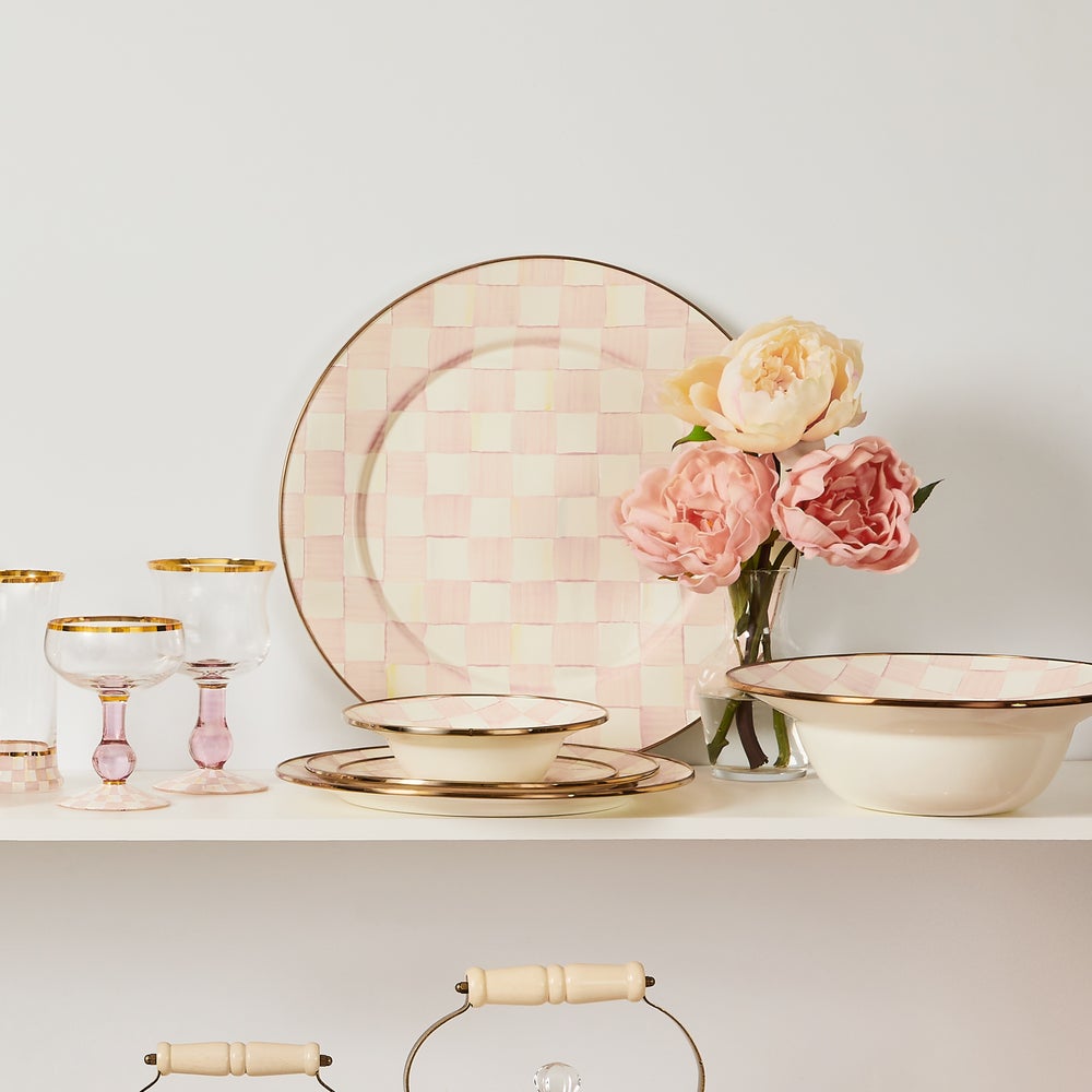 MACKENZIE-CHILDS Mackenzie-chilllds Rosy Check Enamel Dinnerware - Image 6