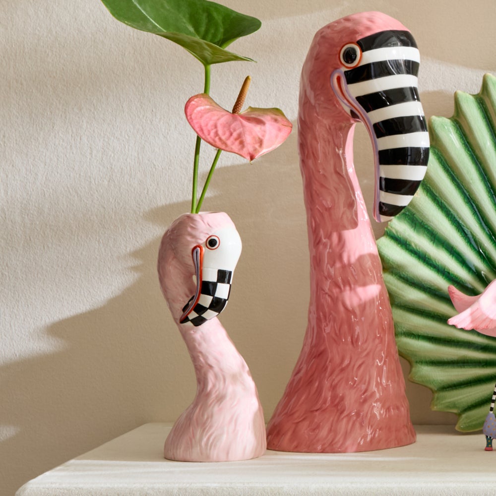 MACKENZIE-CHILDS Mackenzie-chilllds Patience Brewster Flamingo Ceramic Bud Vase - Image 6