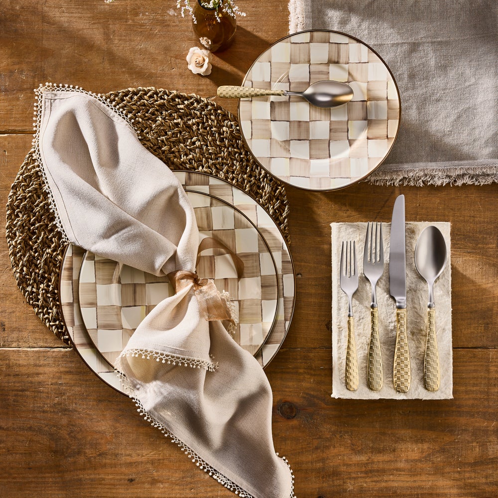 MACKENZIE-CHILDS Mackenzie-chilllds Mocha Check Enamel Dinnerware - Image 9